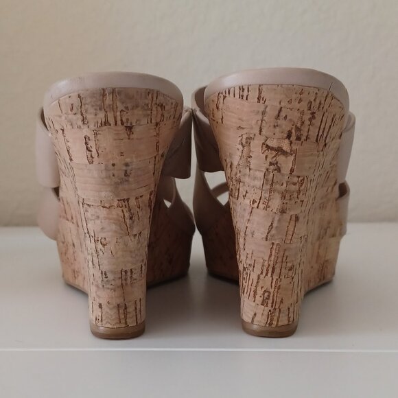 Charles by Charles David "Leslie" Tan/Beige Wedge Sandals Size 8.5 - Picture 8 of 10